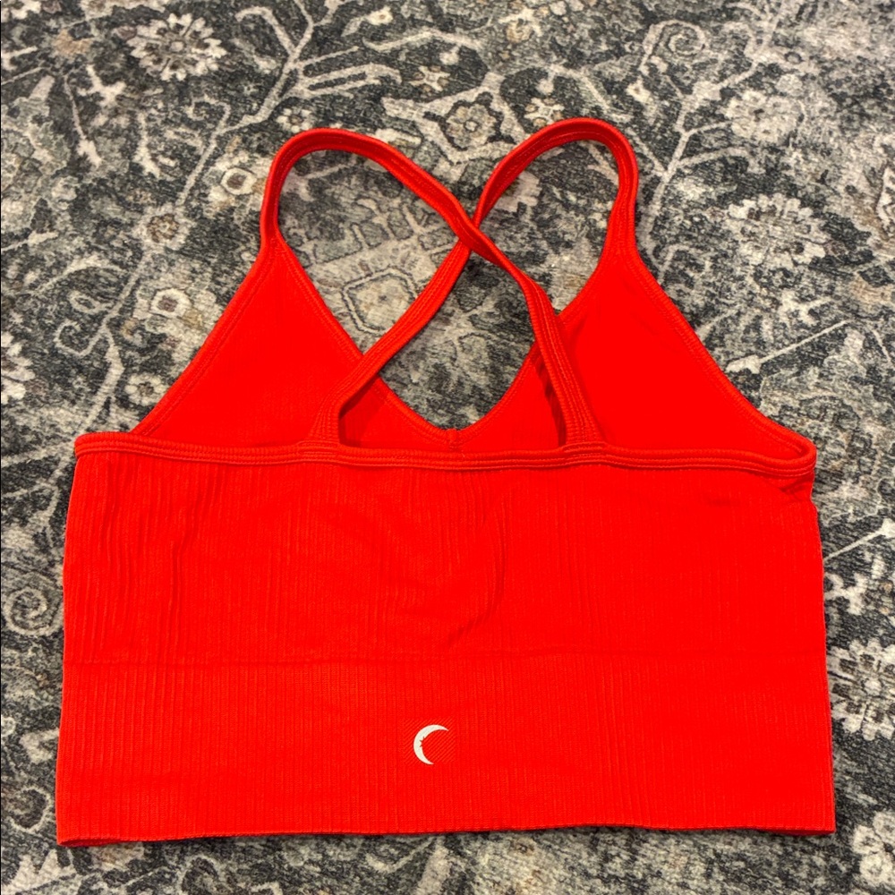 ZYIA Red Ribbed Cross-Back Sports Bra - Picture 4 of 7